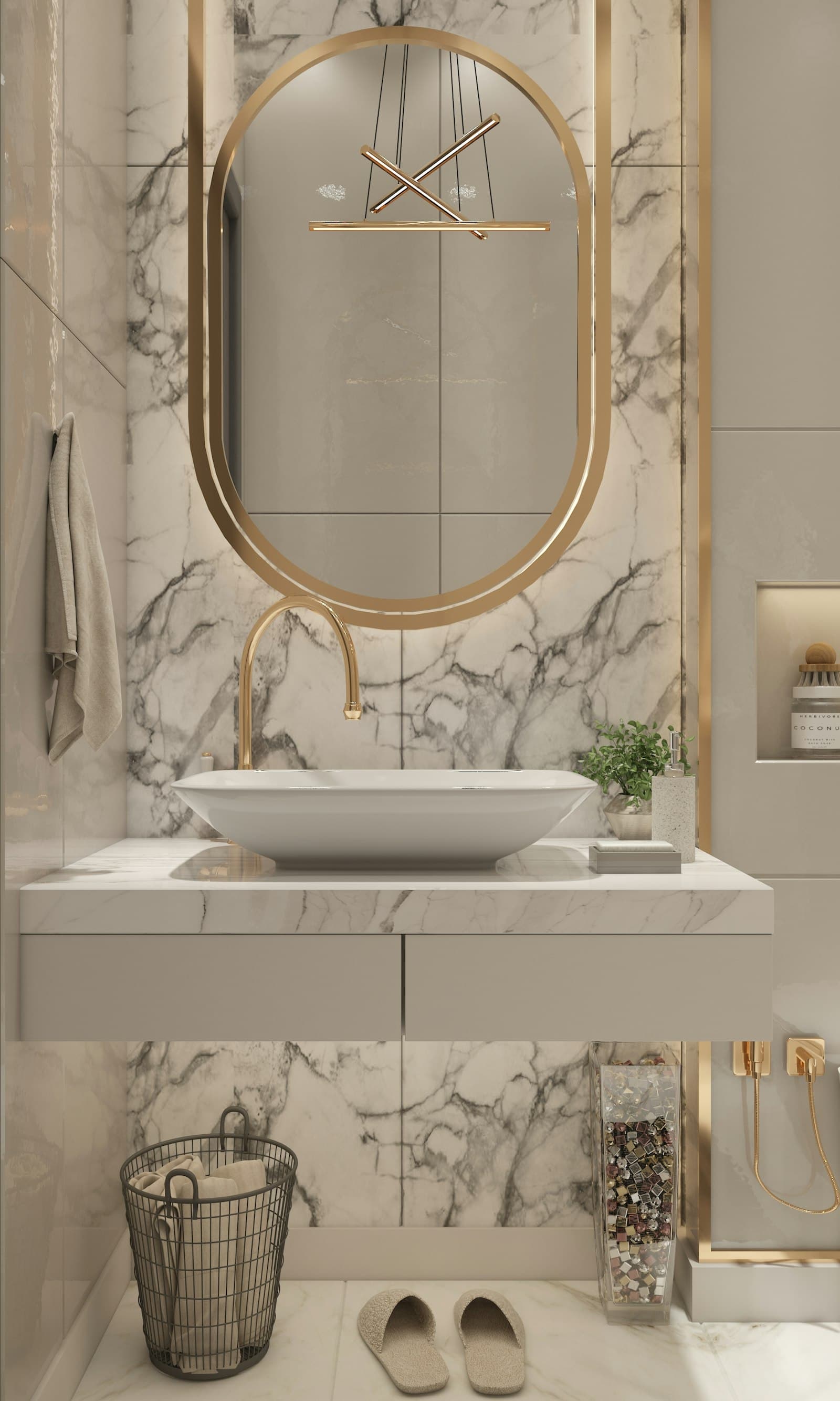 The Marble Bath — bathroom interior in Gurugram